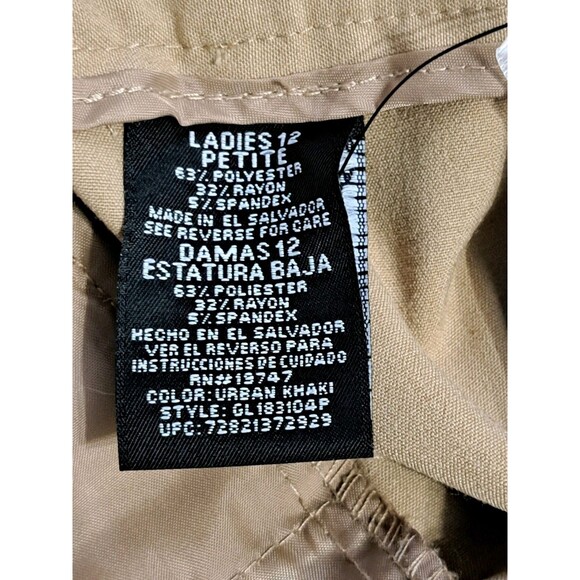 George Women’s Khaki Core Stretch Dress Pants NWT Size 12 Petite - Picture 9 of 12